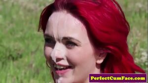 порно видео Bigtitted british bird sucks for cum outdoors