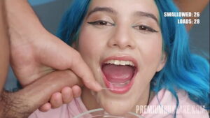 порно видео PremiumBukkake — Min Galilea swallows 64 huge cumshots in mouthful bukkake