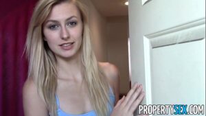 порно видео PropertySex — Good-looking blonde real estate agent hardcore sex in apartment